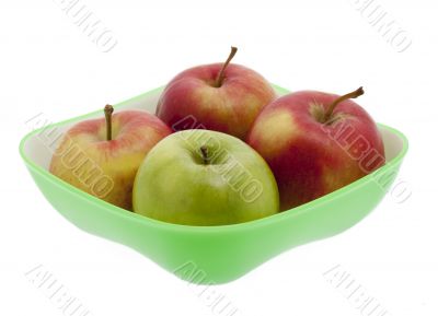 Apple on plate