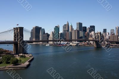 Brooklyn Bridge and lower Manhattan, New York