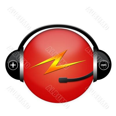 electro headphone sign