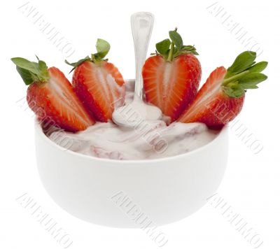 Yogurt with strawberry