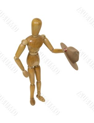 Holding a Mountie hat