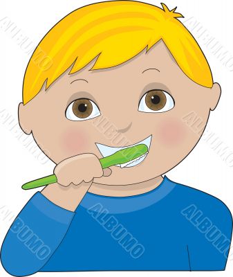 Boy Brushing Teeth