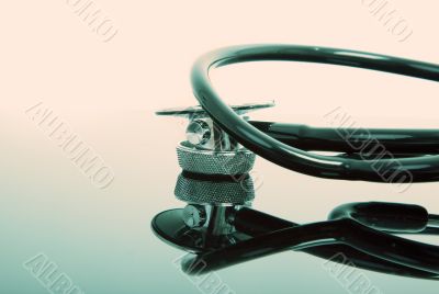 part of stethoscope with reflection