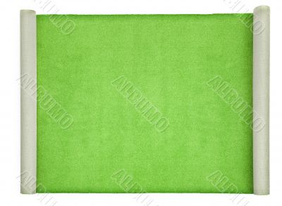 green carpet on white