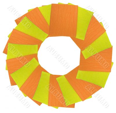 yellow and orange napkins circle isolated over white background