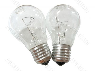 two bulb lamps isolated over white background