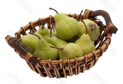 Basket with pears