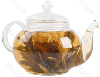 teapot with green tea