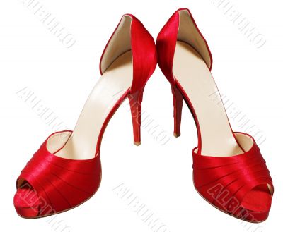 red female shoes