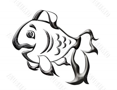 illustration  of  metallic    fish