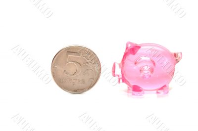 Pink piggy bank