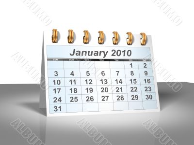 January 2010 Desktop Calendar.