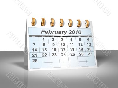 February 2010 Desktop Calendar.