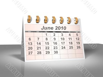 June 2010 Desktop Calendar.