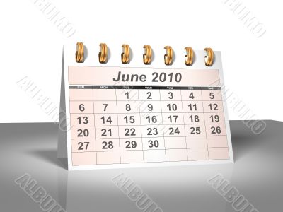 June 2010 Desktop Calendar.