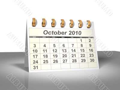 October 2010 Desktop Calendar.