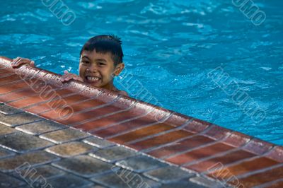 Little boy in the pool