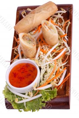 Spring roll with chilli sauce