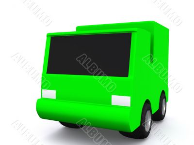 single green car. 3D