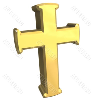 cross in gold - 3D