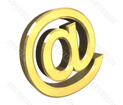 email symbol in gold