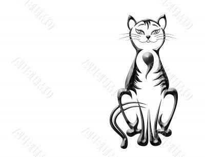 illustration  of  metallic    cat