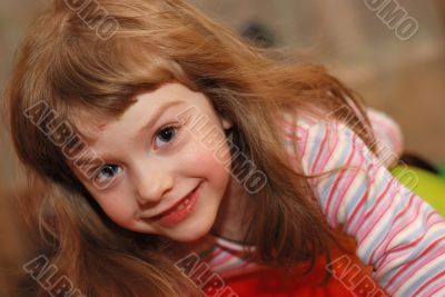 cheerful smiling little girl