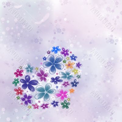 Heart from flowers