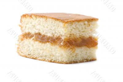 fruit cake on white background