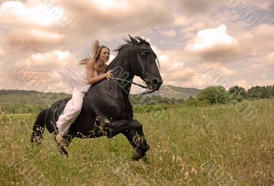 riding wedding woman