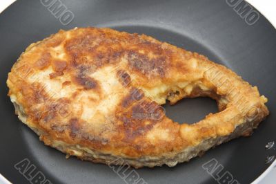 fried fish steak macro