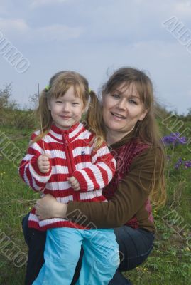 Happy woman with her daughter