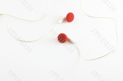 red earphones