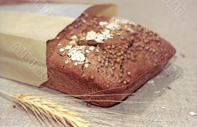 Rye bread on canvas