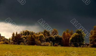 Autumn thunder-storm.