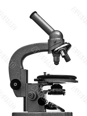 a steel medical microscope