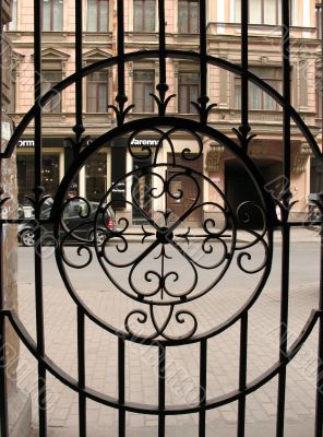 Iron fence with pattern
