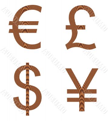 Wooden Currency Signs