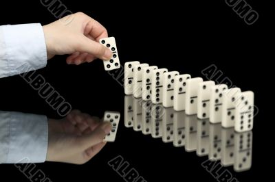 Domino bone in hand