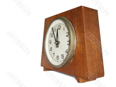 retro antique clock isolated over white_1