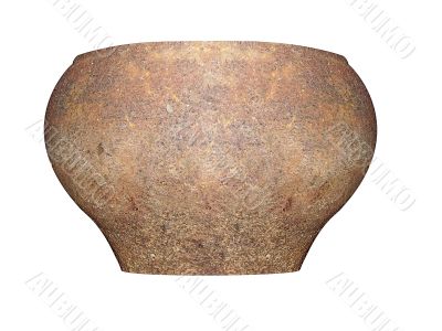 rusty pot (cauldron) isolated over white_1