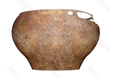 rusty pot (cauldron) isolated over white_2