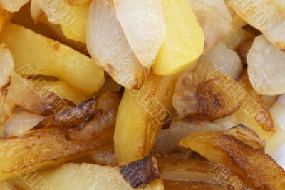 fried cutting potatoes macro