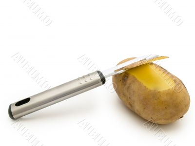 potatoes with knife