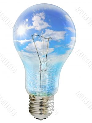 bulb with sky