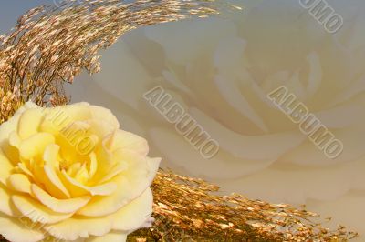 Yellow Rose With Golden Leaves