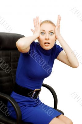 Horrified business woman