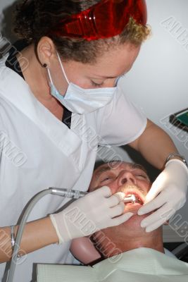 The Medical treatment at the dentist office