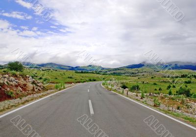 Way into cloudy sky
