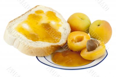 Apricots, apricot jam for breakfast